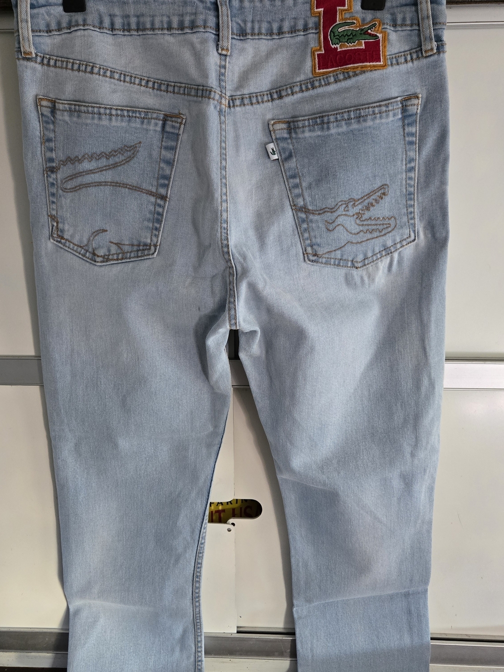 Lacoste Light Blue Men’s Jeans - Croc Embroidered Back Pockets